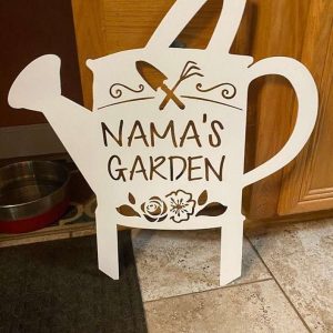 Personalized Grandmas Garden Watering Can Yard Stakes Decorative Custom Metal Sign 3