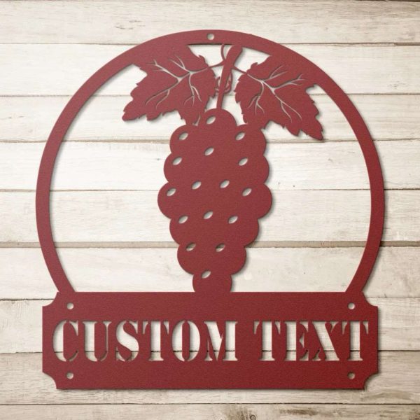 Personalized Grape Fruit Garden Decorative Custom Metal Sign