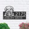 Personalized Great Pyrenees Dog Cute Puppy Address Sign House Number Plaque Custom Metal Sign 1