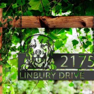 Personalized Great Pyrenees Dog Cute Puppy Address Sign House Number Plaque Custom Metal Sign