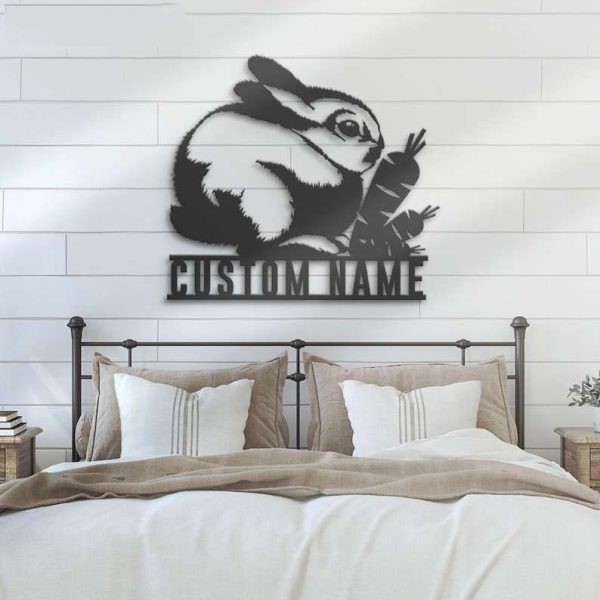 Personalized Happy Easter Bunny Rabbit Farm Decorative Garden Custom Metal Sign