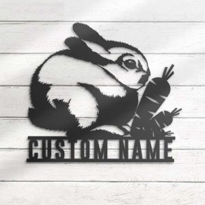 Personalized Happy Easter Bunny Rabbit Farm Decorative Garden Custom Metal Sign 3 1