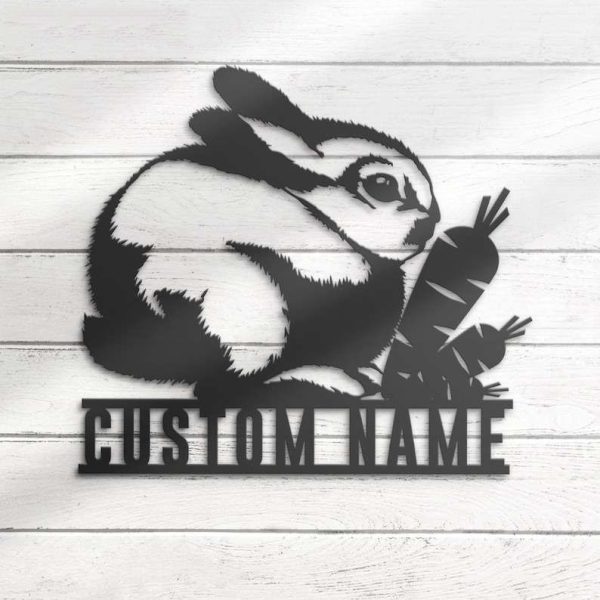 Personalized Happy Easter Bunny Rabbit Farm Decorative Garden Custom Metal Sign