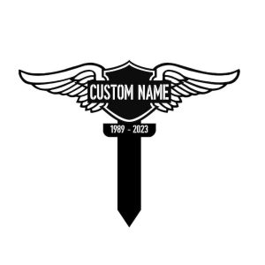 Personalized Harley Davidson Motorcycle Memorial Sign Yard Stakes Biker Grave Marker Cemetery Decor Custom Metal Sign 2