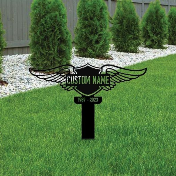 Personalized Harley Davidson Motorcycle Memorial Sign Yard Stakes Biker Grave Marker Cemetery Decor Custom Metal Sign