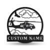 Personalized Helicopter Machine Sign Aircraft Hangar Pilot Name Sign Airforce Patriotic Decor Gift Custom Metal Sign 1