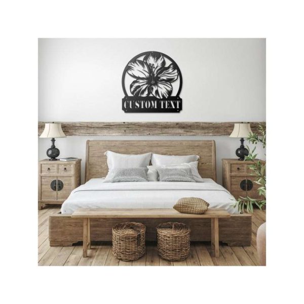 Personalized Hibiscus Garden Decorative Custom Metal Sign Housewarming Gift