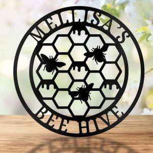 Personalized Honey Bee Garden Custom Metal Sign Honey Bee Family Name Established Sign,Bee Keeper Gift,Bee Farm Decor