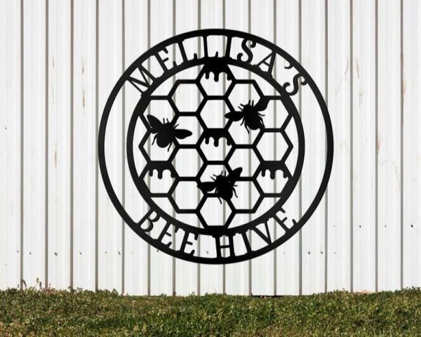 Personalized Honey Bee Garden Custom Metal Sign Honey Bee Family Name Established Sign,Bee Keeper Gift,Bee Farm Decor