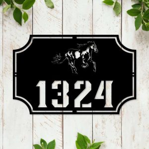 Personalized Horse Address Sign House Number Plaque Custom Metal Sign