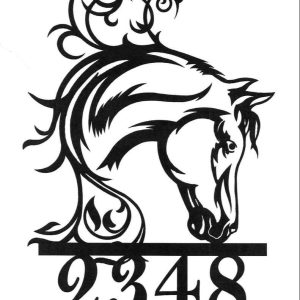 Personalized Horse Head Address Sign House Number Plaque Custom Metal Sign