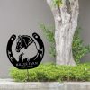 Personalized Horse Memorial Sign Horse Head Yard Stakes Grave Marker Cemetery Decor Farmhouse Farm Address Custom Metal Sign 2