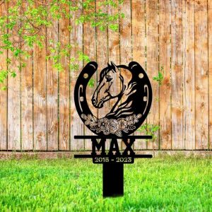 Personalized Horse Memorial Sign Yard Stakes Grave Marker Cemetery Decor Custom Metal Sign 1