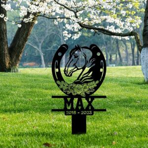 Personalized Horse Memorial Sign Yard Stakes Grave Marker Cemetery Decor Custom Metal Sign 4