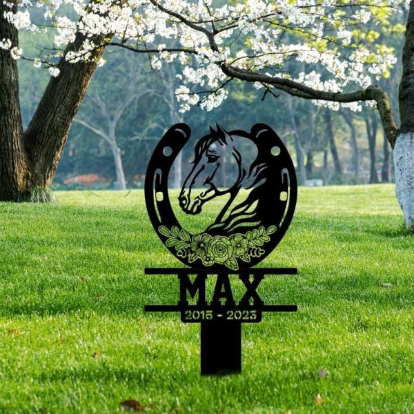 Personalized Horse Memorial Sign Yard Stakes Grave Marker Cemetery Decor Custom Metal Sign