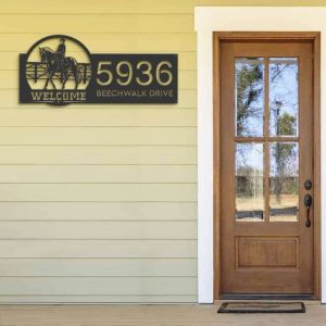 Personalized Horse Rider Welcome Address Sign House Number Plaque Custom Metal Sign 2