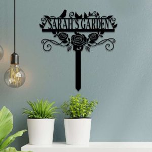 Personalized Hummingbird And Flower Garden Decorative Custom Metal Sign