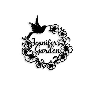 Personalized Hummingbird Flower Garden Decorative Custom Metal Sign Housewarming Gift 5