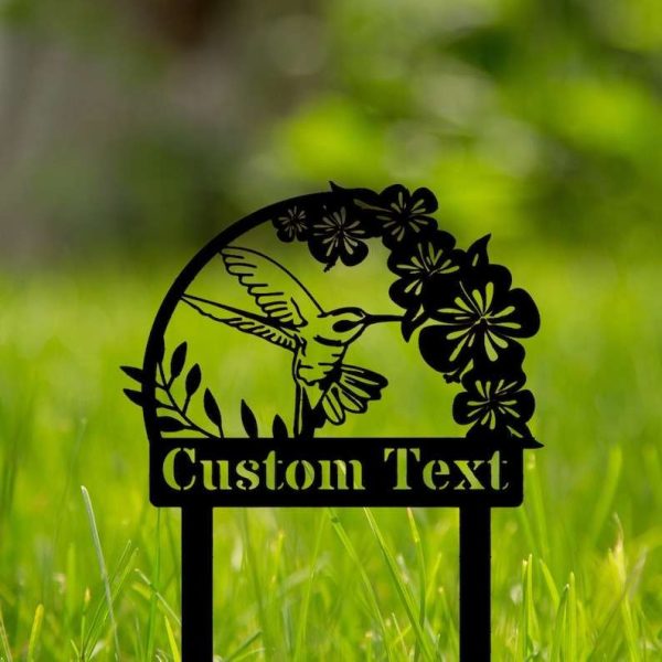 Personalized Hummingbird Garden Stakes Decorative Custom Metal Sign