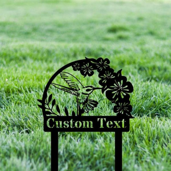 Personalized Hummingbird Garden Stakes Decorative Custom Metal Sign