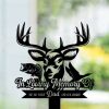 Personalized Hunting Memorial Sign Yard Stakes Fishing Lover Hunter Grave Marker Cemetery Decor Custom Metal Sign 4