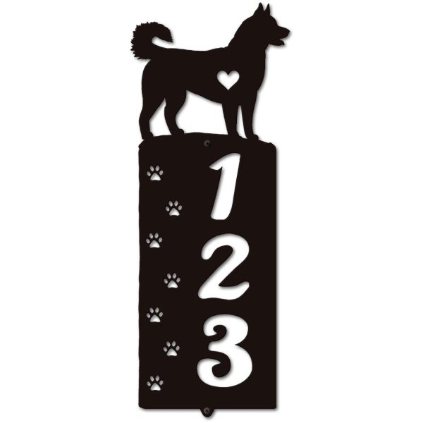 Personalized Husky Paw Prints Address Sign House Number Plaque Custom Metal Sign