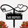 Personalized Infinity Dog Paw with Heart Memorial Sign Yard Stakes Grave Marker Cemetery Decor Custom Metal Sign 2