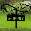 Personalized Infinity Dog Paw with Heart Memorial Sign Yard Stakes Grave Marker Cemetery Decor Custom Metal Sign 3