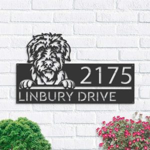 Personalized Irish Wolfhound  Cute Puppy Address Sign House Number Plaque Custom Metal Sign