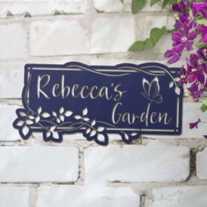 Personalized Ivy Butterfly Garden Decorative Custom Metal Sign