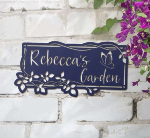 Personalized Ivy Butterfly Garden Decorative Custom Metal Sign