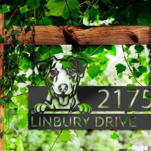 Personalized Jack Russell Dog Cute Puppy Address Sign House Number Plaque Custom Metal Sign 2