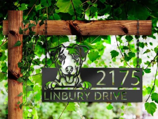 Personalized Jack Russell Dog Cute Puppy Address Sign House Number Plaque Custom Metal Sign