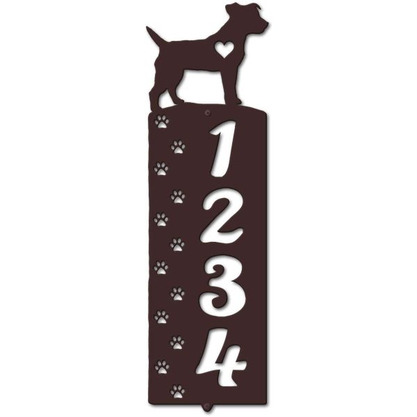 Personalized Jack Russell Paw Prints Address Sign House Number Plaque Custom Metal Sign