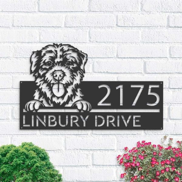 Personalized Jack Russell V1 Address Sign House Number Plaque Custom Metal Sign