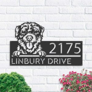 Personalized Jack Russell V2 Address Sign House Number Plaque Custom Metal Sign 1