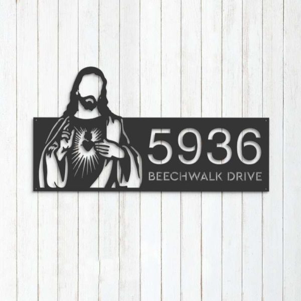 Personalized Jesus Christ Christian God Sign Independence Day Veteran Day Patriotic Decor Custom Metal Sign