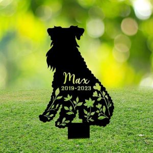 Personalized Kerry Blue Terrier Memorial Sign Yard Stakes Pet Grave Marker Cemetery Decor Custom Metal Sign