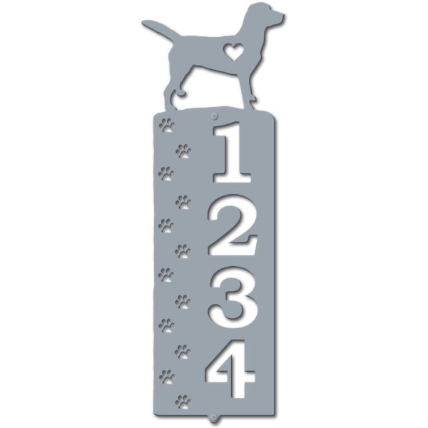 Personalized Labrador Paw Prints Address Sign House Number Plaque Custom Metal Sign