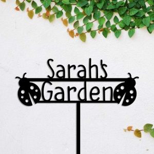 Personalized Ladybug Garden Yard Stakes Decorative Custom Metal Sign 2