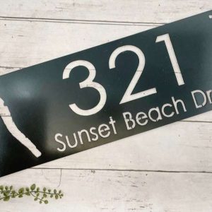 Personalized Lake House Address Sign Lake House Number Plaque Custom Metal Sign