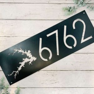 Personalized Lake House Address Sign Lake House Number Plaque Custom Metal Sign 2