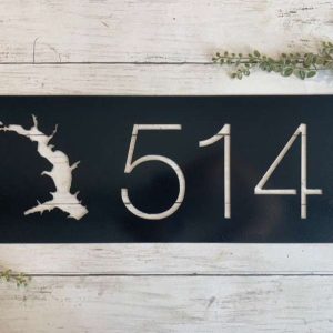 Personalized Lake House Address Sign Lake House Number Plaque Custom Metal Sign