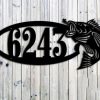 Personalized Large Mouth Bass Fish Address Sign Lake House House Number Plaque Custom Metal Sign 1 1 1