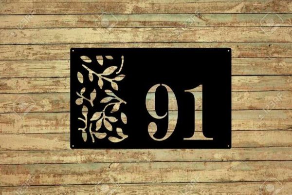 Personalized Leaf Garden Address Sign House Number Plaque Custom Metal Sign