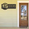 Personalized Lighthouse Beach Scene Address Sign House Number Plaque Custom Metal Sign 3