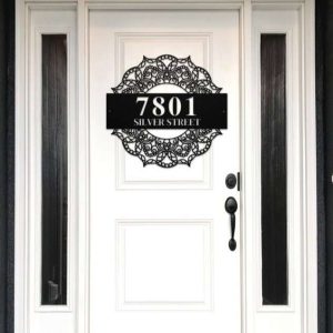 Personalized Mandala Address Sign House Number Plaque Custom Metal Sign 2