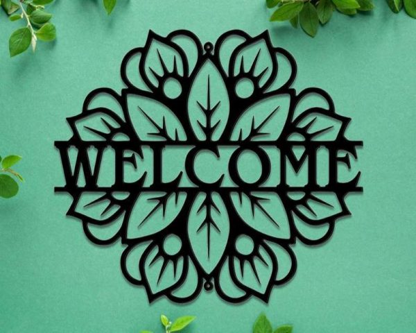 Personalized Mandala Welcome to Garden Decorative Custom Metal Sign