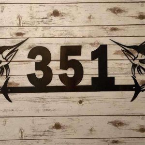 Personalized Marlin Address Sign House Number Plaque Custom Metal Sign 1