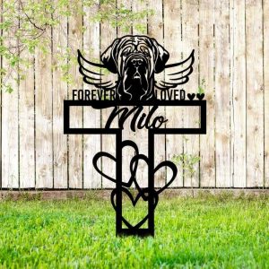 Personalized Mastiff Memorial Sign Yard Stakes Pet Grave Marker Cemetery Decor Custom Metal Sign